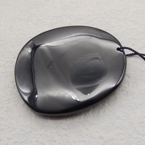 Natural Obsidian Carved Buddha Pendant Bead 48*39**9mm, 22.4g