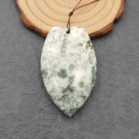 Perle pendentif agate, 49x29x7mm, 16.6g