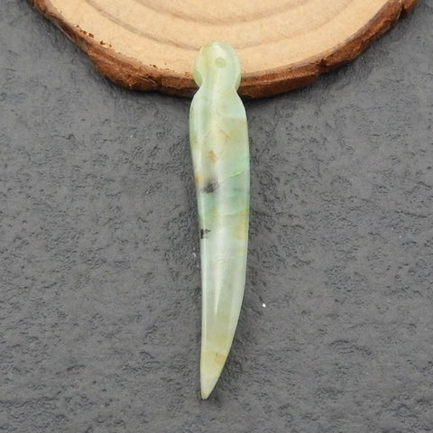 Natural Chrysocolla Pendant Bead 49x8x6mm, 3.6g