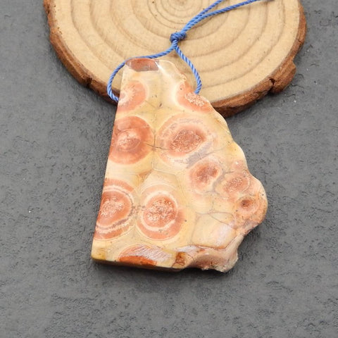 Natural Mushroom Jasper Pendant Bead 49x36x8mm, 22.3g