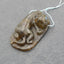 Perle pendentif en pierre gemme de labradorite tigre sculptée, 54x32x15mm, 28.9g