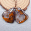 Natural Warring States Red Agate Earring Beads 30X25X5mm, 10.5g