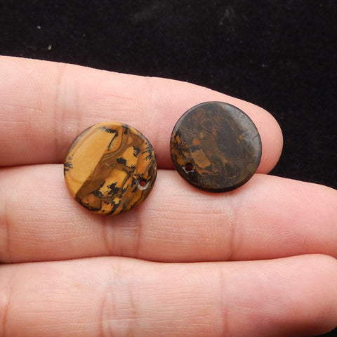 Natural Biggs Jasper Earring Beads 18*18*3mm, 3.4g