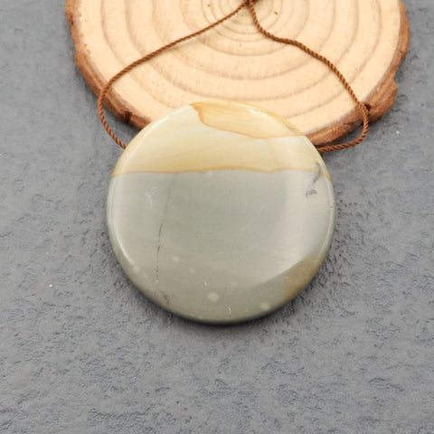 Natural Landscape Jasper Pendant Bead 39x6mm, 17g