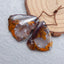 Natural Warring States Red Agate Earring Beads 30X25X5mm, 10.5g