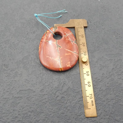 Natural Red Creek Jasper Pendant Bead 48x47x5mm, 17g