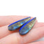 Intarsia of Labradorite and Lapis Lazuli Earring Beads 42x12x4mm, 7.7g