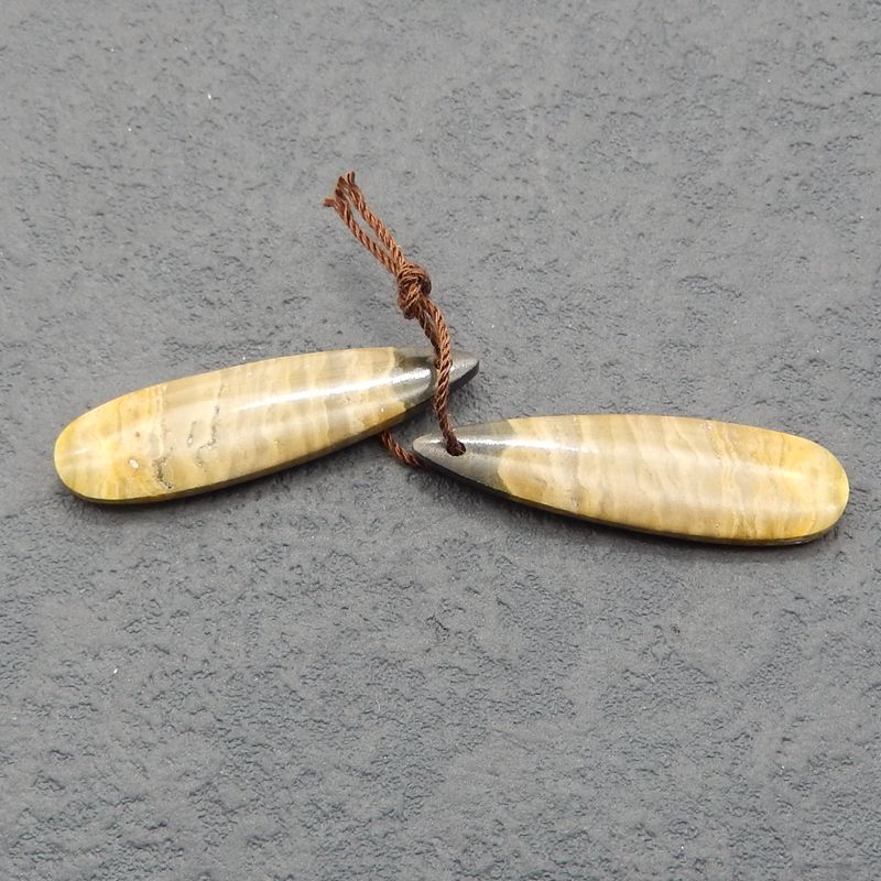 Natural BumbleBee Jasper Earring Beads 37x12x4mm, 6.2g