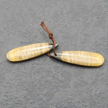 Bumble Bee Stone Teardrop Earrings 石对制作耳环，37x12x7mm，6.2g