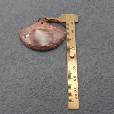 Perle pendentif en pierre de bois, 35x50x8mm, 16.6g