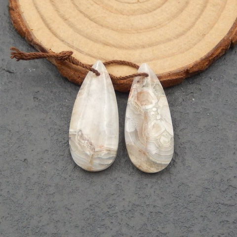 Natural Crazy Lace Agate Teardrop Boucles d'oreilles Stone Pair, pierre pour la fabrication de boucles d'oreilles, 29x10x5mm, 4.3g