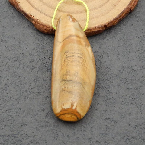 Picture Jasper 吊坠珠，48x19x7mm，11.2g