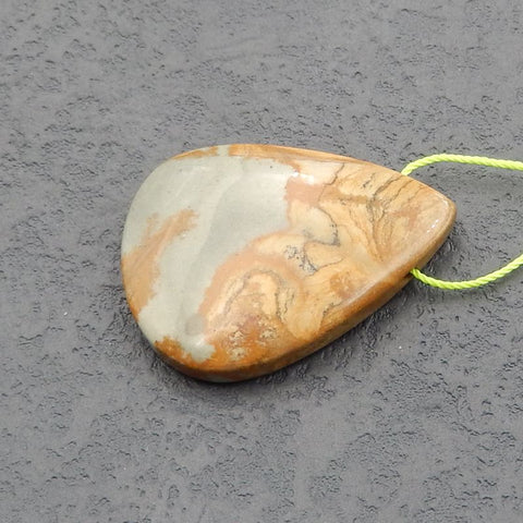 Picture Jasper 吊坠珠，40x30x7mm，12.9g