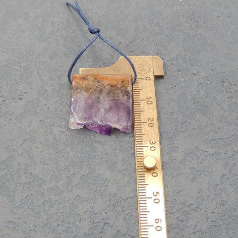 Natural Amethyst Pendant Bead 25x23x3mm, 7.8g