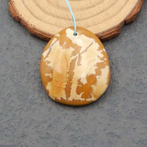 Natural Owyhee Jasper Pendant Bead 35x30x7mm, 11.5g