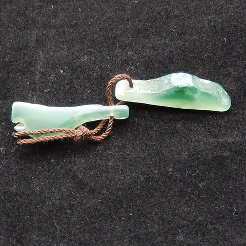 Natural Green Chalcedony Earring Beads 22*9*5mm, 3.0g