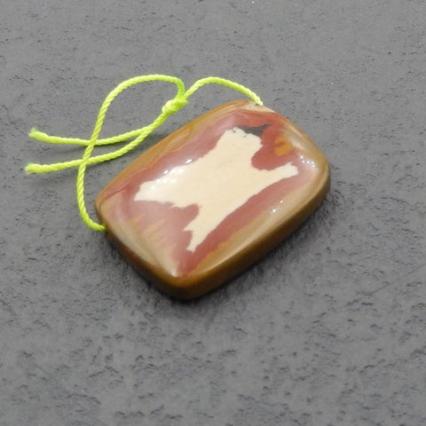 Natural Owyhee Jasper Pendant Bead 32x24x7mm, 10.2g