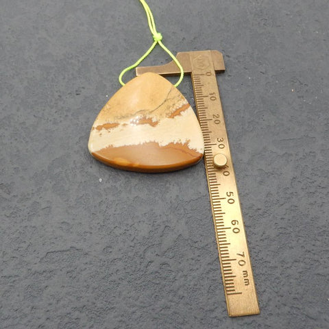 Natural Biggs Jasper Pendant Bead 41x40x7mm, 18g