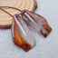 Natural Warring States Red Agate Earring Beads 35x19x4mm, 9.2g