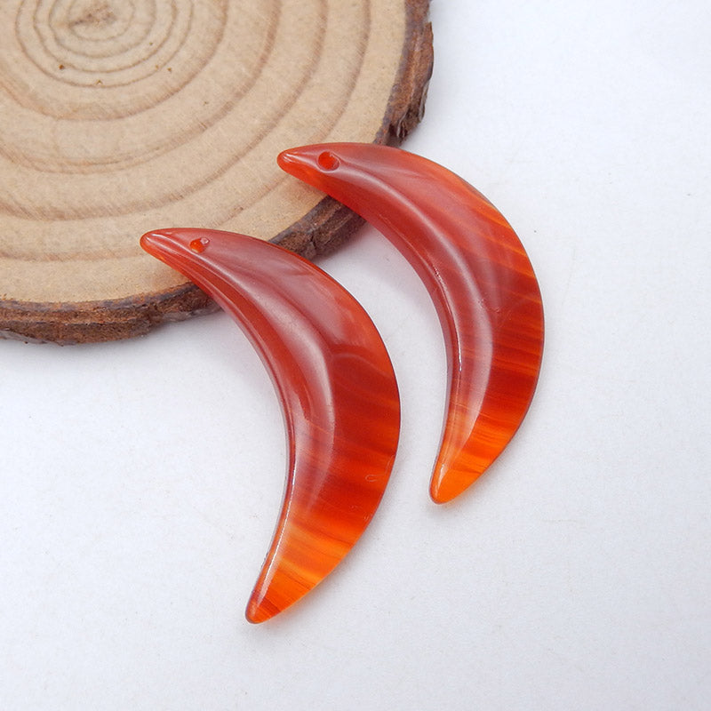 Natural Red Agate Earring Beads 35x17x4mm, 5.8g