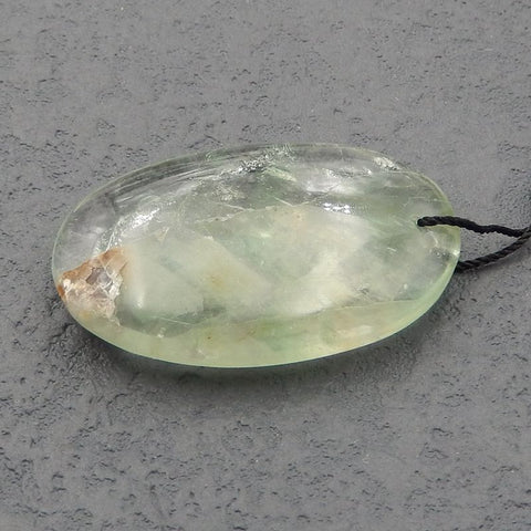 Perle pendentif en pierre précieuse de fluorite naturelle, 41x25x9 mm, 16,8 g