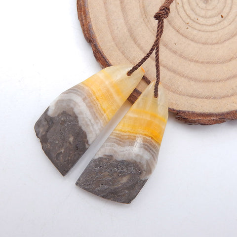 Natural BumbleBee Jasper Earring Beads 31x17x4mm, 5.6g