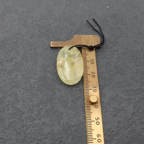 Natural Prehnite Pendant Bead 29x18x6mm, 5.7g