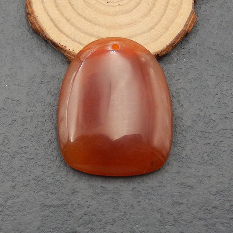 Perle pendentif en agate rouge naturelle, 50 x 40 x 6 mm, 24,2 g