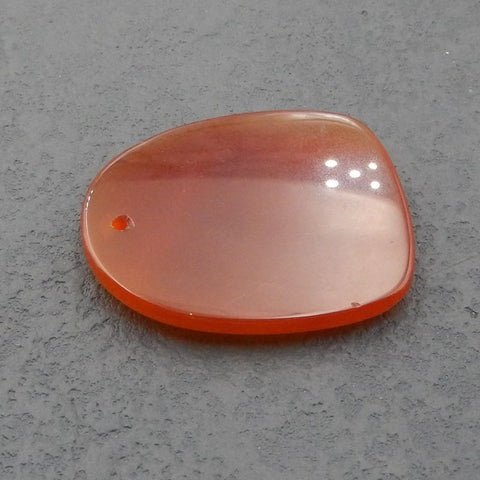 Perle pendentif en agate rouge naturelle, 50 x 40 x 6 mm, 24,2 g