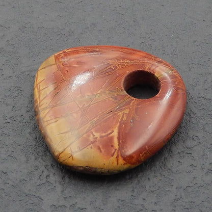 Natural Red Creek Jasper Pendant Bead 48x47x5mm, 18.8g