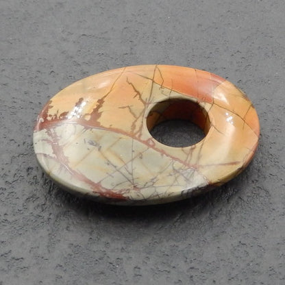 Natural Red Creek Jasper Pendant Bead 37x32x7mm, 12.5g