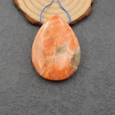 Perle pendentif goutte de rhodochrosite 49 x 35 x 9 mm, 25,5 g