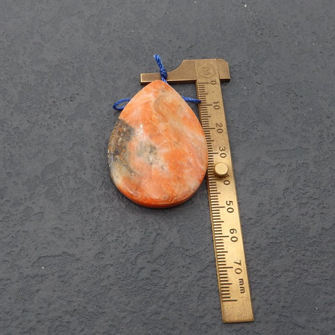 Natural Rhodochrosite Pendant Bead 49x35x9mm, 25.5g