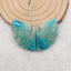 Natural Carved Chrysocolla Gemstone Leaf Earring Beads,20x32x5mm,8.4g