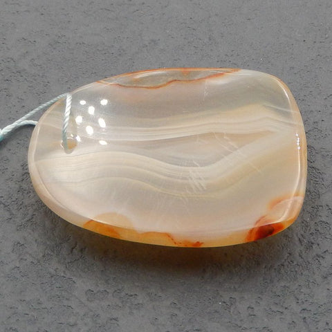 Natural Banded Agate Pendant Bead 50x40x9mm, 30.7g