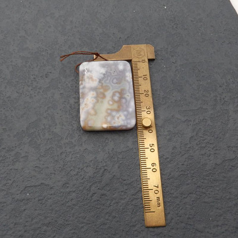 Natural Ocean Jasper Pendant Bead 39x29x7mm, 17.8g