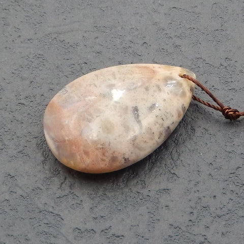 Perle pendentif goutte de jaspe océan naturel, 30 x 20 x 8 mm, 6,2 g