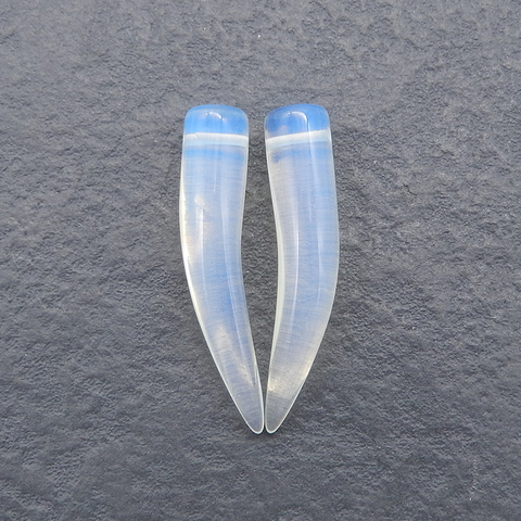 Opalite Gemstone Earring Beads, Handmade Jewelry, 38x8mm, 6.7g