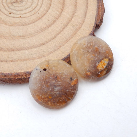 Natural Ocean Jasper Earring Bead 16X16X2mm, 2g