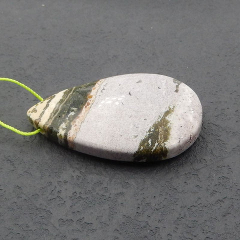 Natural Ocean Jasper Pendant Bead 49x30x8mm, 17.5g