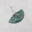 Natural Carved Chrysocolla Leaf Gemstone Earring Beads,21x27x4mm,7.1g