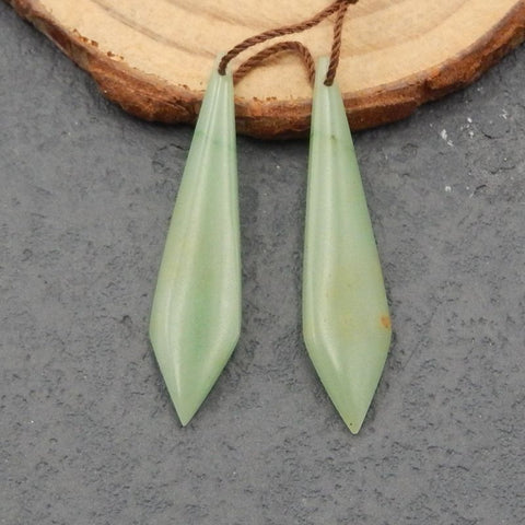 Natural Green Aventurine Earring Beads 38*9*3mm, 3.1g