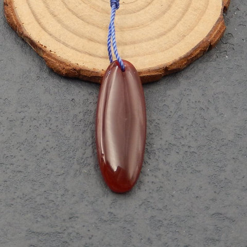 Perle pendentif en agate rouge, 36 x 13 x 4 mm, 3,8 g