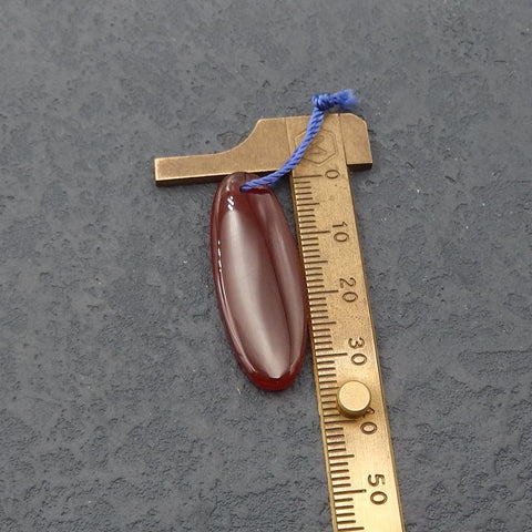 Perle pendentif en agate rouge, 36 x 13 x 4 mm, 3,8 g