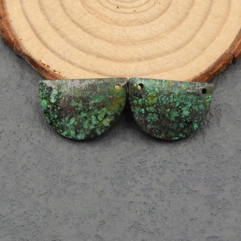 天然 Variscite 耳环一对，用于制作耳环的石头，20X18X5mm，7.4g