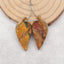 Carved Natural Multi-Color Picasso Jasper Leaf Gemstone Earring Beads,Carved Gemstone Earring Pair,Handmade Jewelry,29x14x4mm,4.2g