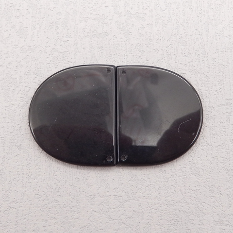 Natural Obsidian Gemstone Double Hole Earring Beads, Semi Precious Stone,Jewelry DIY Making,Gemstone Wholesale,30x35x3mm,11.9g