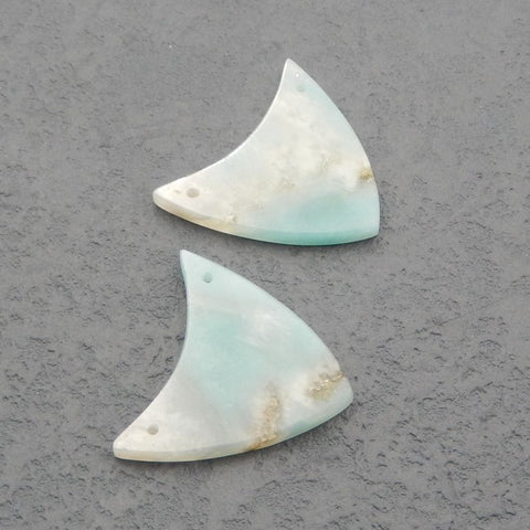 Natural Amazonite Earring Beads 27*30*3mm, 7.9g