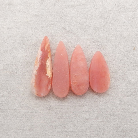 4 PCS Natural Argentina Rhodochrosite Cabochons,24x8x5mm,17x8x3mm,2.8g