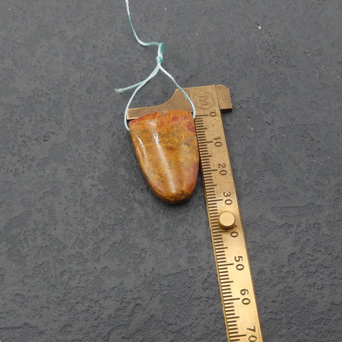 Perle pendentif en agate rouge des États en guerre naturels, 31 x 20 x 8 mm, 9,3 g